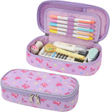 Pencil Case for Girls - Cute Zipper Pencil Pouch for Girls Sparkly Kids Pencil B
