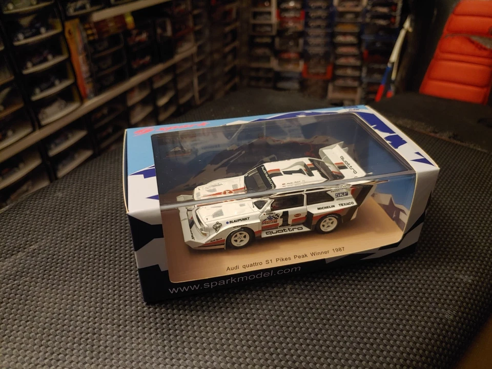 Spark Model 44pp87 AUDI QUATTRO S1 W.Rohrl WINNER PIKES PEAK 1987 - 1:43 Rare - Immagine 3 di 4
