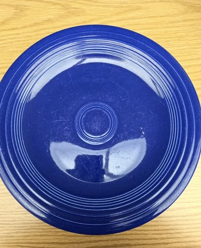 Vintage Homer Laughlin Fiestaware Dinner/Chop Plate Cobalt Blue 1937-1959 10.5"