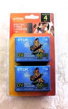 TDK MINI DIGITAL VIDEO CASSETTE PACK OF FOUR - NIP