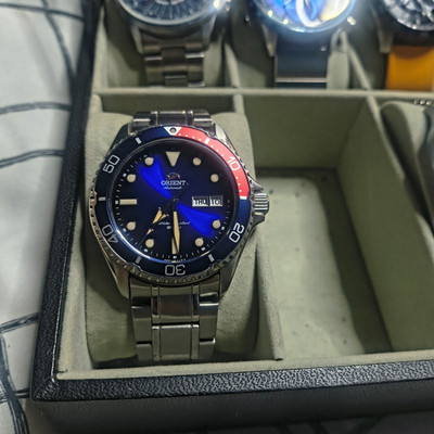 Orient Ray II Automatic Diver 200m Blue Dial Pepsi Bezel Sapphire SS Bracelet