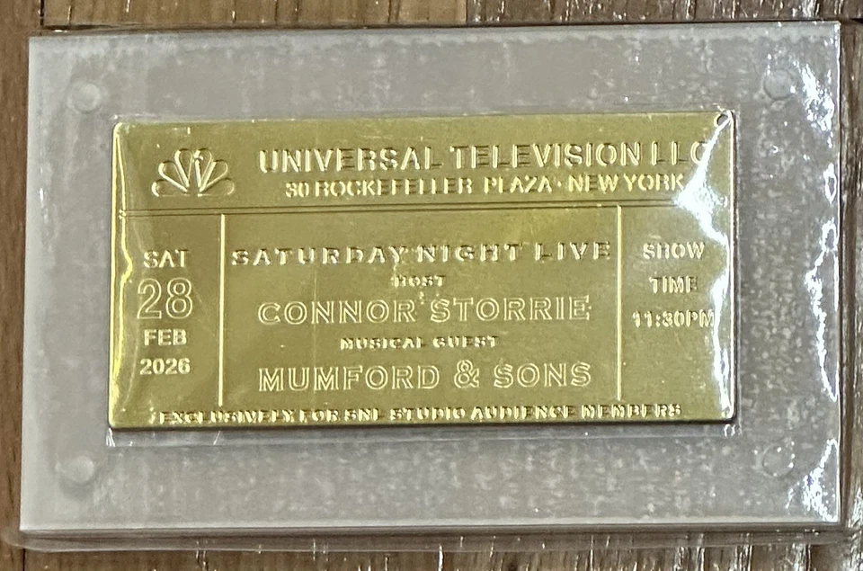 SNL gravierte goldene Ticket Andenken Plakette Fernsehen (Connor Storrie)  - Bild 1 von 1