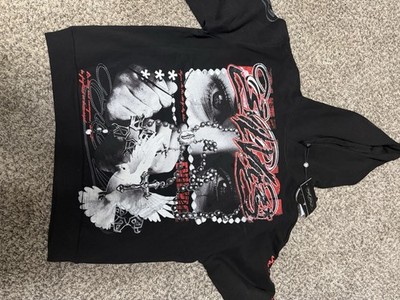 Evil Vice Men's Black Dove Rosary Graphic Fleece Pullover Hoodie w/ Pockets XL