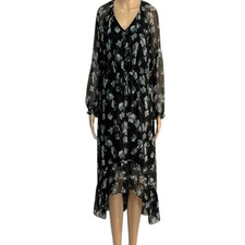 Simply Vera Wang High Low Sheer Midi Sz Medium Dress
