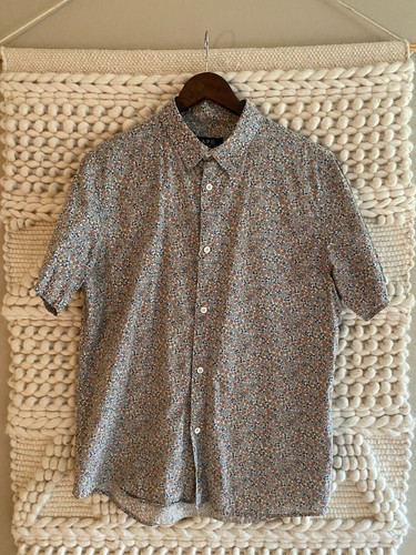 A.P.C. Paris x Liberty Mens Medium Floral Print Short Sleeve Button Down Shirt