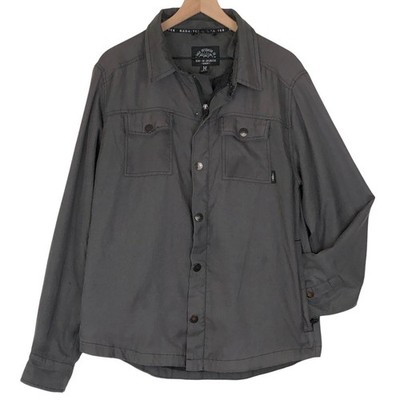 SAGA Outerwear Co Snap Shacket Shirt Jacket Men's M Gray Insulated Pockets