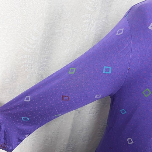 Gudrun Sjoden purple & pink polka dot geometric print swing modal dress Scandi - Picture 3 of 8