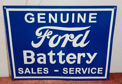 #ad #ad Ford Battery Sales amp; Service Porcelain Enamel Sign 24 x 18 Inches 1 Sided $101.00