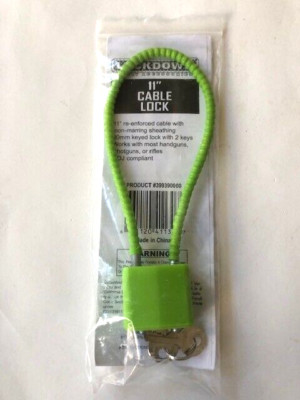Lockdown 11  30mm Gun Cable Lock w/ 2 Keys DOJ Compliant Handgun Rifle Shotgun