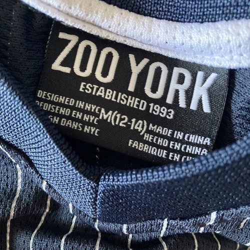 Zoo York Tank Top Y2K Unbreakable Boys Med 12 14 Spellout Blue White Striped - Picture 3 of 8