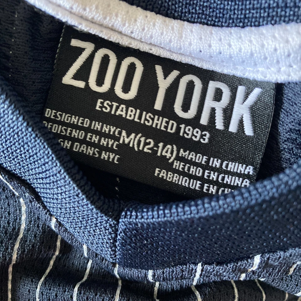 Zoo York Tank Top Y2K Unbreakable Boys Med 12 14 Spellout Blue White Striped - Image 3 of 4