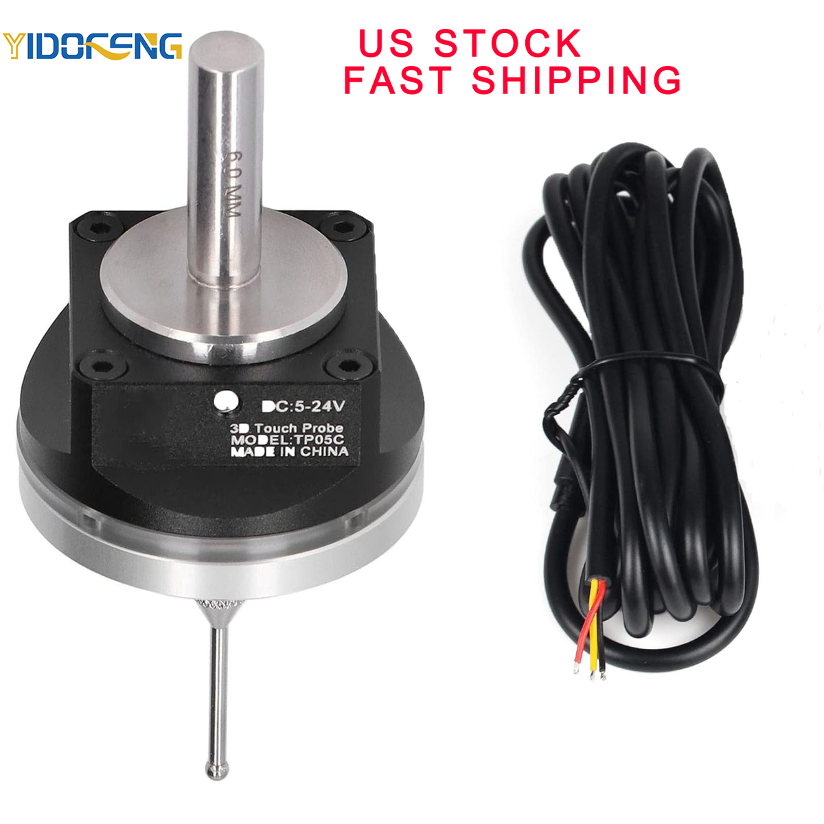 CNC 3D Touch Probe Finder, DC 5~24V Professionele Hoge Nauwkeurigheid Universele 3D Sensor Probe Om Het Midden Te Vinden Desktop CNC Probe, Locator Tungsten Steel Ball Compatibel