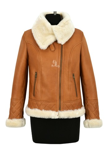Ladies Sheepskin Jacket White Shearling 