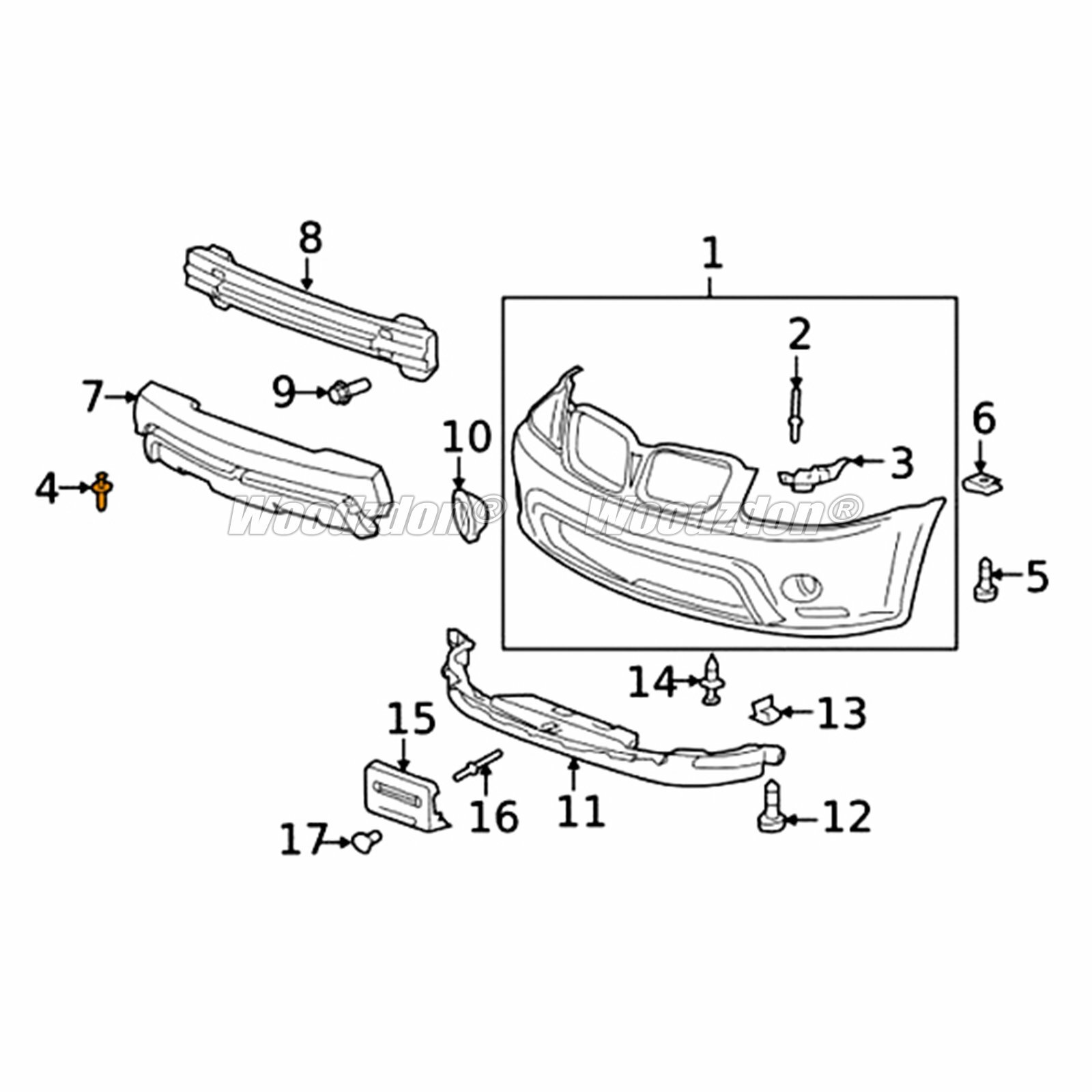 100 Cowl & Fender Liner Clip Push Pin For Hummer For Ford For GM