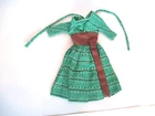Authentic Barbie Swingin Easy Dress Mattel #955 Green Print 1960-64 Vintage Nice