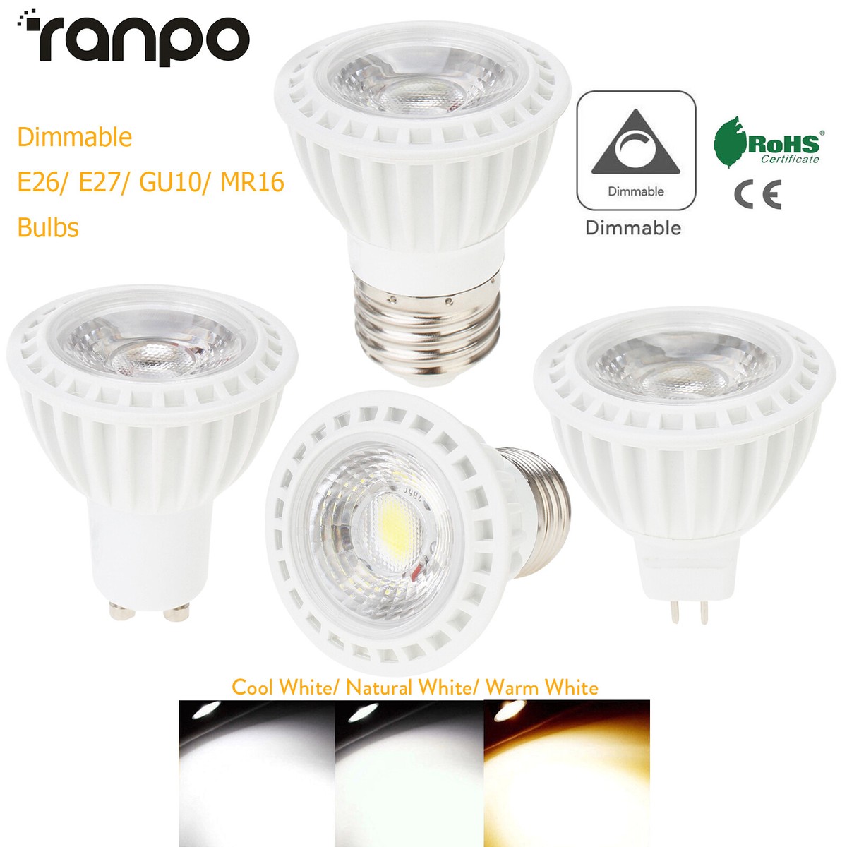 E26 E27 GU10 MR16 bulb socket types indoor flood light