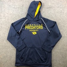 Nashville Predators Hoodie Boys XL Blue Yellow Big Logo Sweatshirt YOUTH