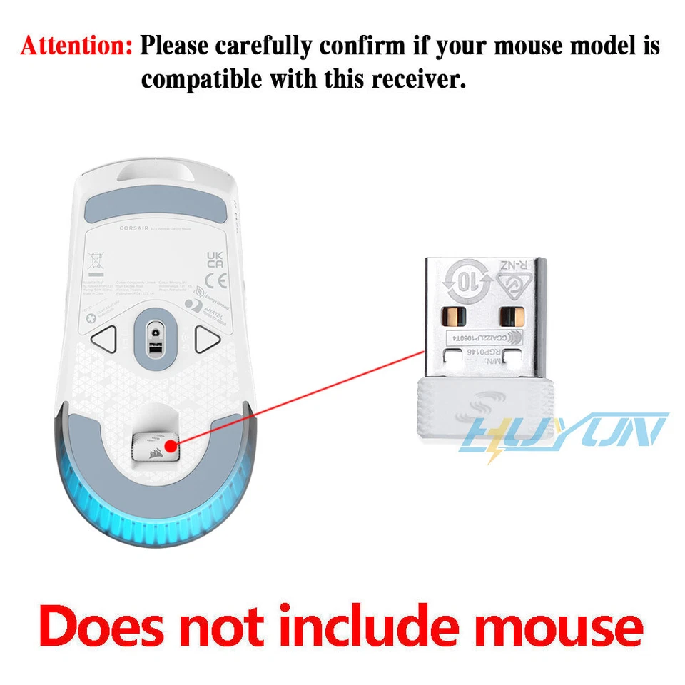USB Receiver Dongle, 2.4G Adapter for Corsair M75 RGB/AIR Wireless Gaming Mouse - Image 2 of 4