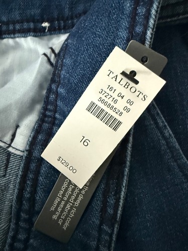 Pantalones de mezclilla Talbots nuevos con etiquetas cintura alta acampanada pierna lapislázuli lavado para mujer talla 16 - Imagen 3 de 11