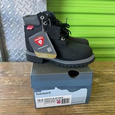 Timberland Helcor 6" Premium Classic Waterproof Black Boots Primaloft 12.5 Youth