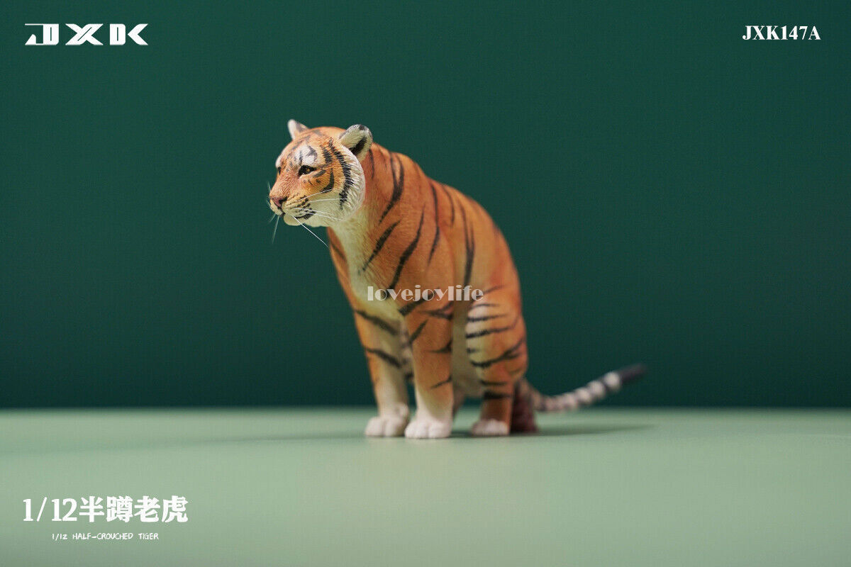 JXK 1/12 Half-crouched Tiger Model Animal Action Figure Kids