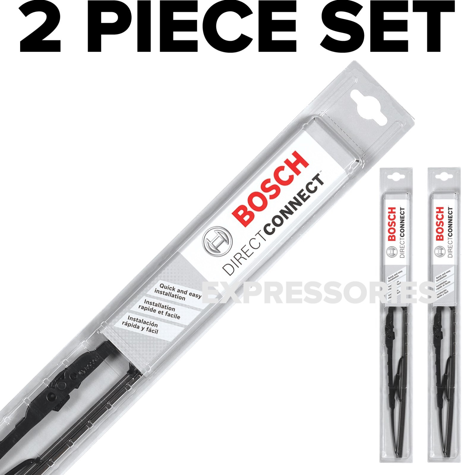 2pcs Bosch Direct Connect Wiper Blades 24/22 for Front Left and Right