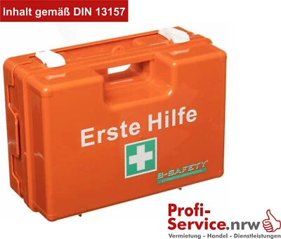 B-SAFETY Betriebsverbandkasten DIN 13157 Erste Hilfe Koffer Wandhalter B-Safetey