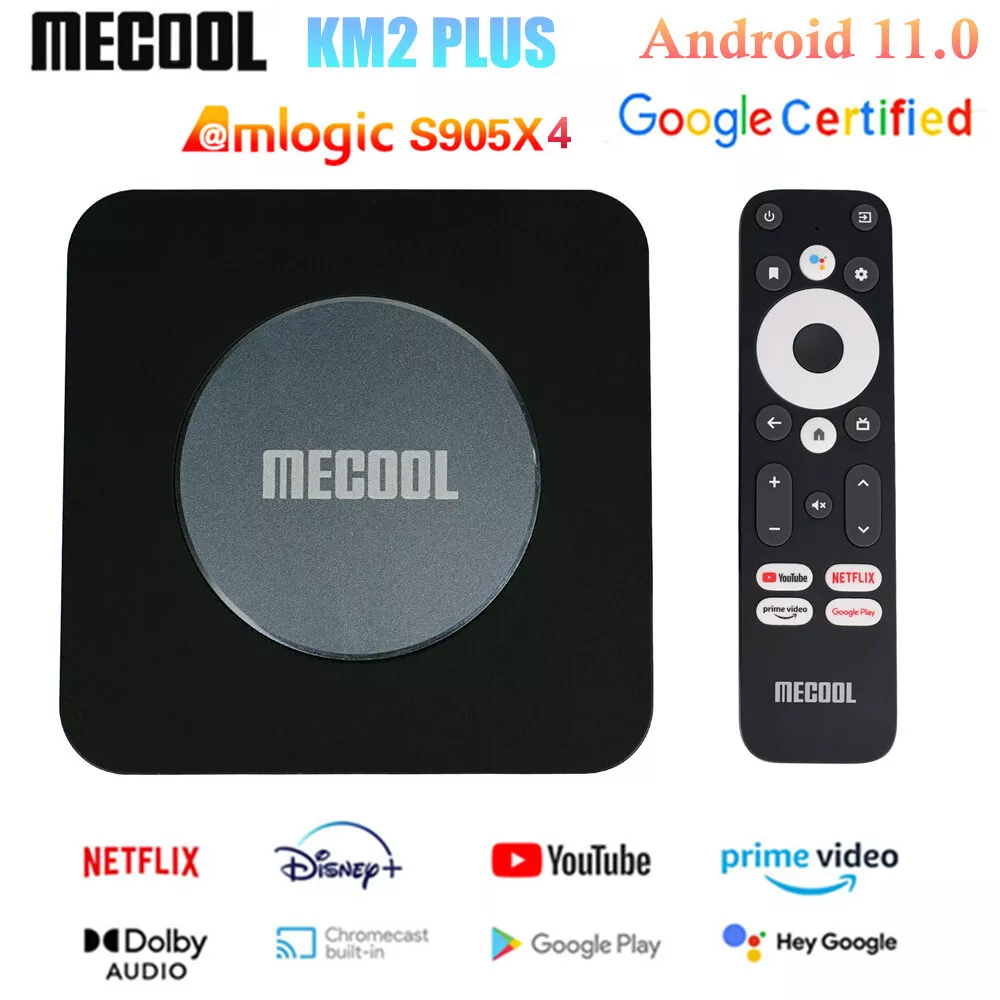 MECOOL KM2 PLUS Deluxe Android Smart TV Box 4G 32G S905X4 WiFi6 1000M 4K  ATV Box