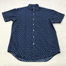 POLO Ralph Lauren Shirt Mens Large Seersucker Blue Button Up Cotton Preppy