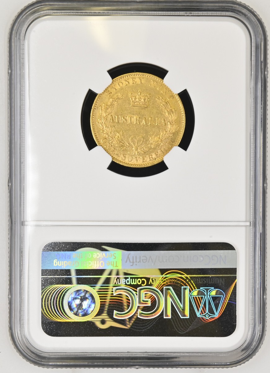 1870 AUSTRALIA 1 SOVEREIGN KM#4 VICTORIA SYDNEY MINT NGC AU55 GOLD