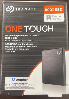 Seagate One Touch SSD 500GB External SSD Portable Black Speeds