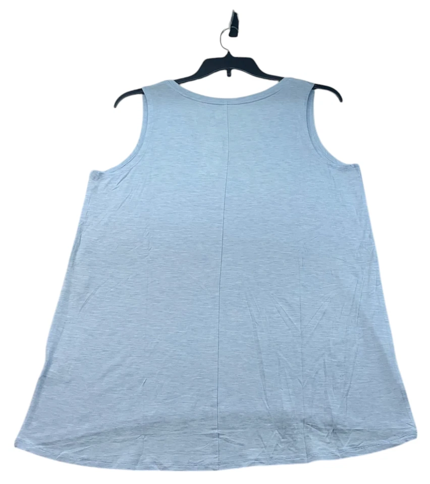 Camisa drapeada de entrenamiento Style & Co para mujer talla XL azul sin mangas cuello en V nueva Foto 2 de 4