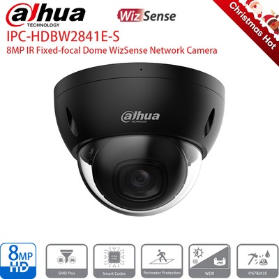 Dahua IPC-HDBW2841E-S 8MP IP Camera 4K WizSense Dome SMD Plus Black