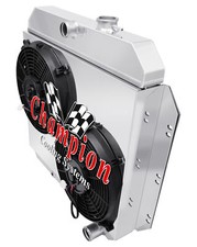 Wr Champion 2 Row Radiator W 2 12 Fans And Shroud For 1960 - 1962 Chevy Truck Wr Champion 2 Row Radiator W 2 12 Fans And Shroud For 1960 - 1962 Chevy Truck