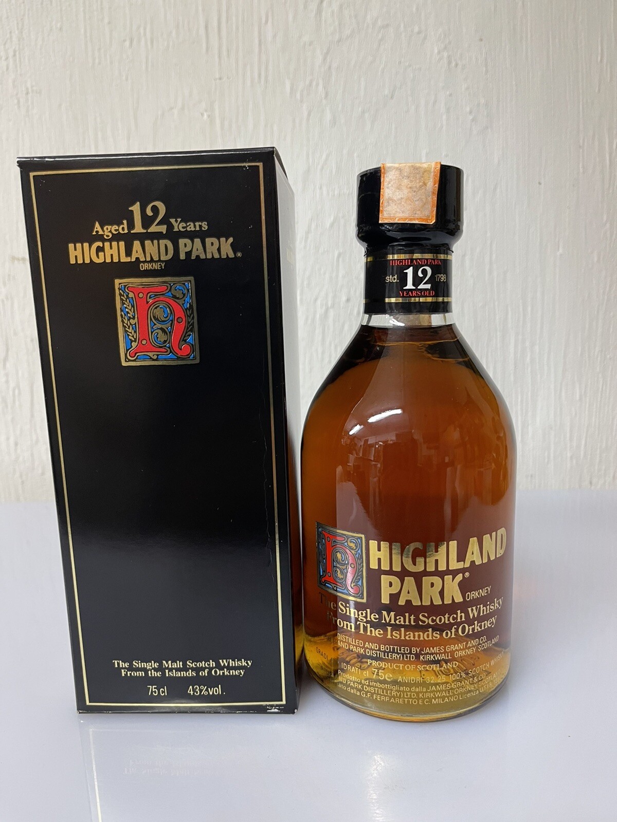 Highland Park 12yo Single Malt Whisky The Island Of Orkney 75cl 43% Vol Vintage