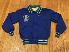 Vintage 80s 1989 DeLong Sportswear jacket Adult M snap front softball champs