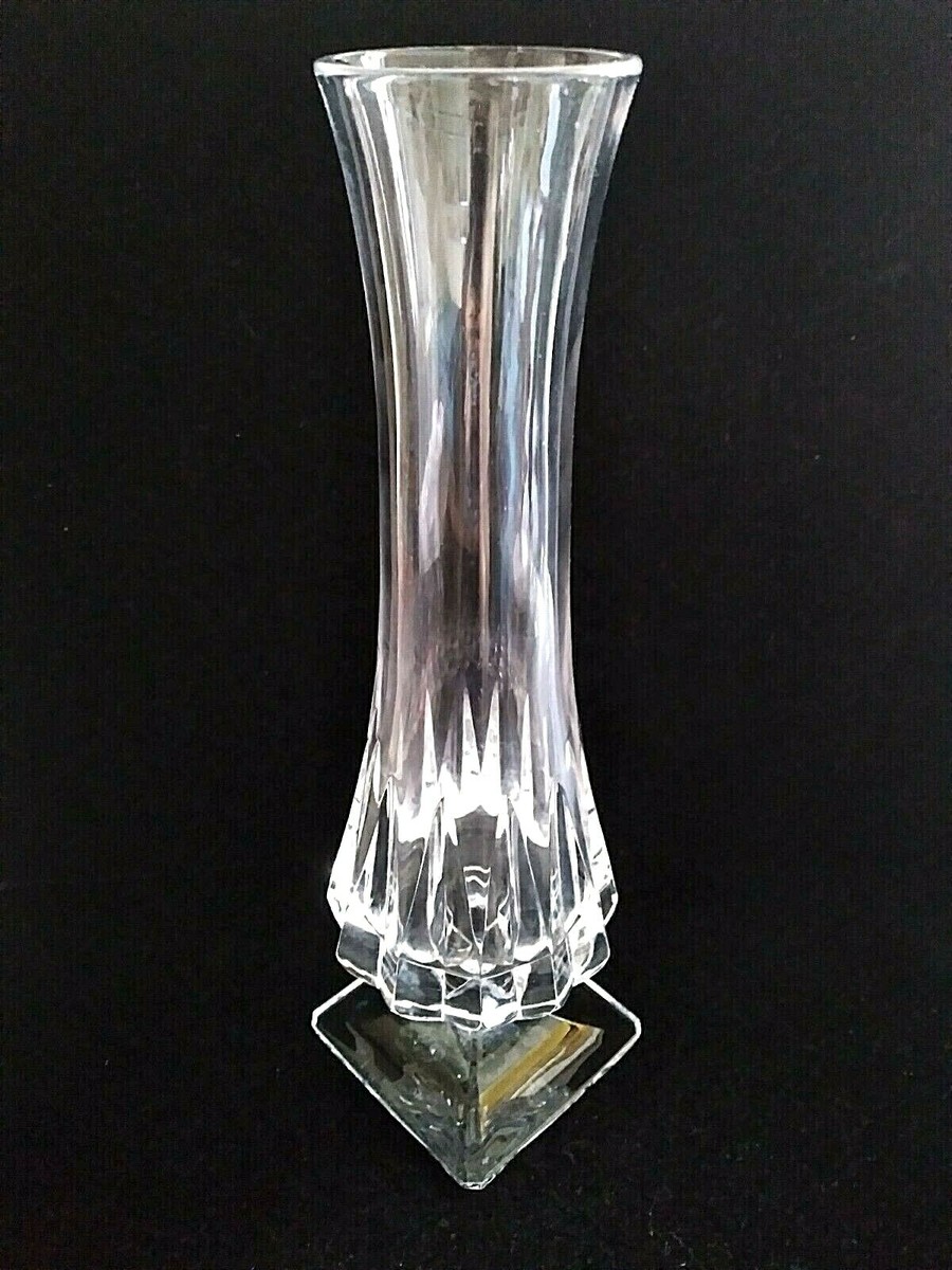 Marked Cristal De Sevres Crystal France Footed Vase 9-1/4