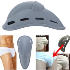 Mens Enlarge Bulge Pouch Protection Push Up Cup Pad Silicone Swim Underwear