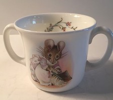 Beatrix Potter Royal Albert Bone China 1986 Hunca Munca 2 Handle Children's Mug