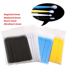 100×Dental Microbrush Disposable Bendable Applicators Tips Micro Brush Cleaning