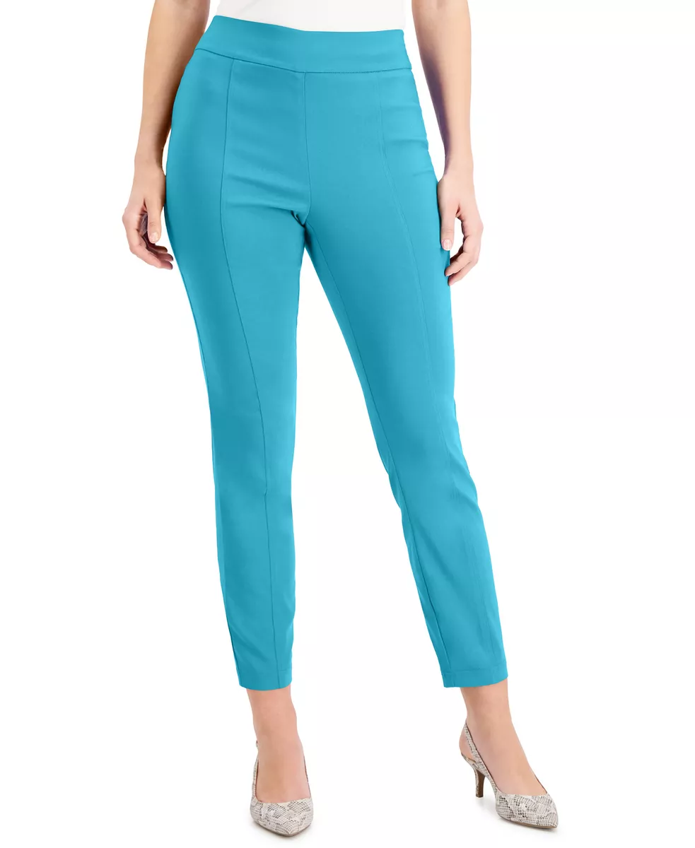 JM Collection Women s Pull On Front Seam Skinny Pants Small Bachelor Button