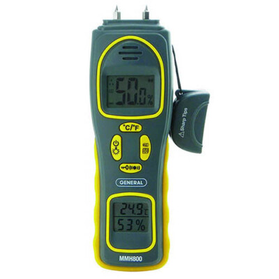 General Tools MMH800 Pin/Pinless Moisture Meter w/Temp and Humidity