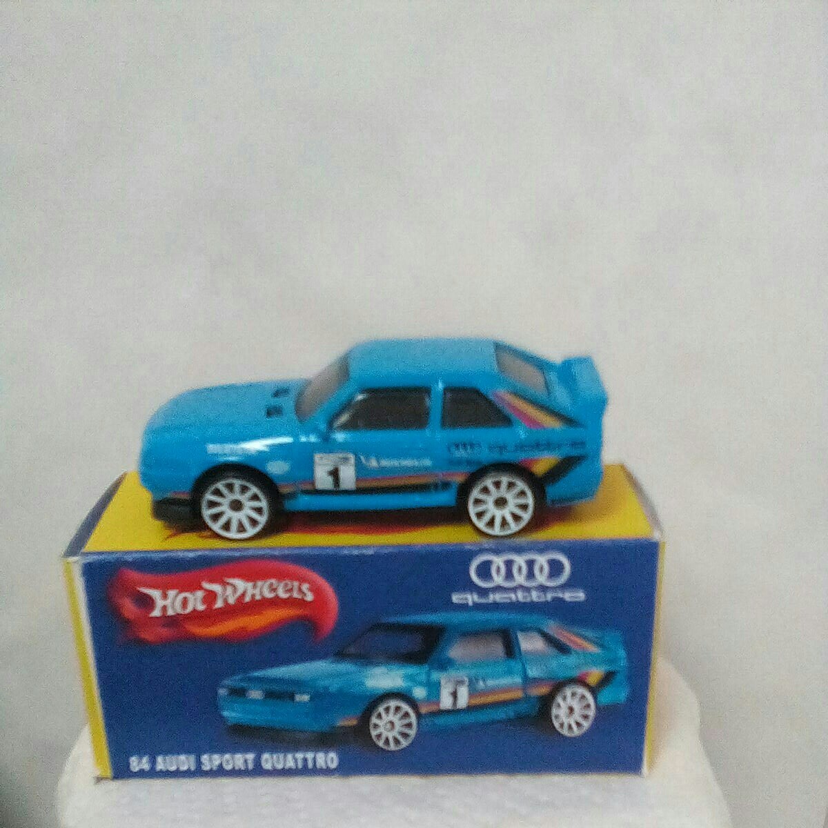 RARE & UNIQUE CUSTOM MADE HOTWHEELS DISPLAY BOX  & 1984 AUDI QUATTRO MODEL CAR