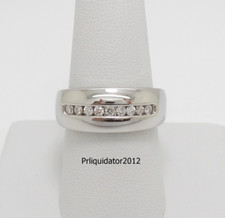 1/4CT MENS NATURAL DIAMOND WEDDING BAND BRIDAL RING 14K WHITE GOLD