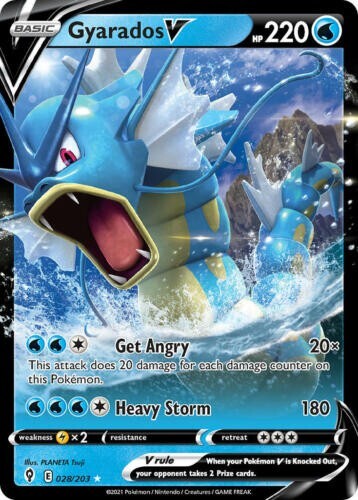 Gyarados V 028/203 - Evolving Skies - Ultra Rare Holo Pokemon Near Mint (NM)