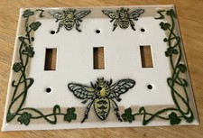 ADRIENNE BLUM  Enamel Triple Switch Cover - Bee/Bug/Insect