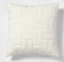 Quilted Geo Throw Pillow - CREAM - Square - 18" x 18" - Project 62