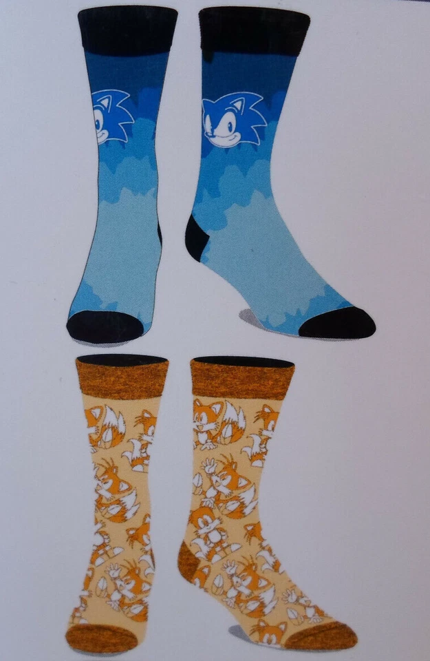 Sonic the Hedgehog Socks 6 Pair CREW SOCKS SIZE 8-12 Bioworld Mens size 8-12 - Image 3 of 4