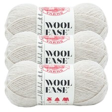  3 Pack Lion Brand Yarn 620-096A Wool-Ease Yarn, Linen