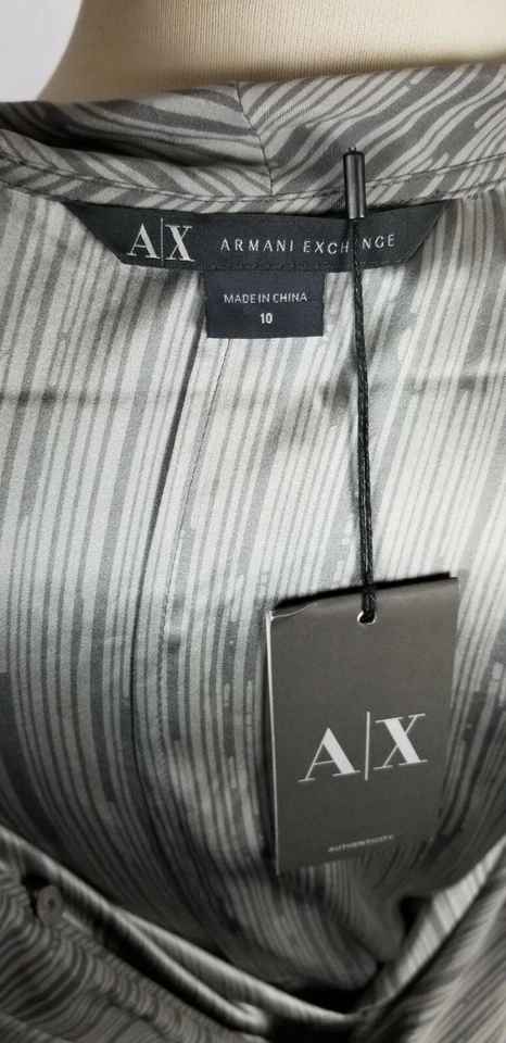 Pantalones Cortos Mameluco Diseñador Armani Exchange Mujer Gris 100% Seda Talla 10 Nuevo con Etiquetas Cortos SLV Foto 3 de 3